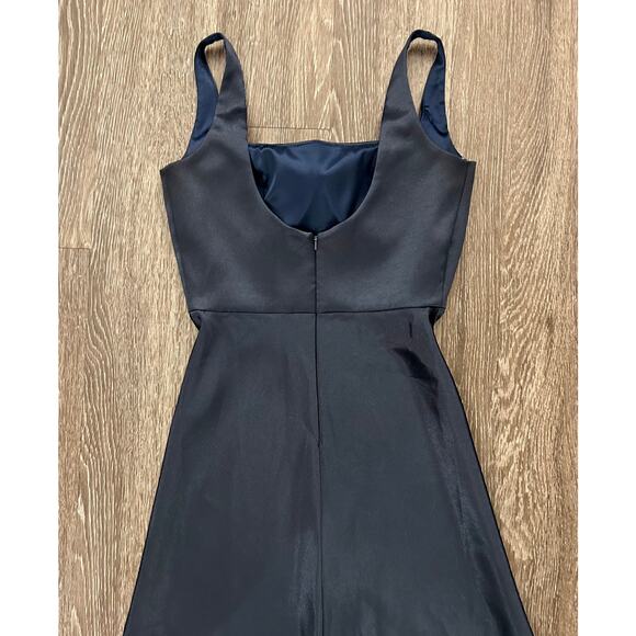 Jenny Yoo Ariana Bridesmaid Dress French Blue US 8 Square Neck Satin Crepe Gown - Picture 8 of 14